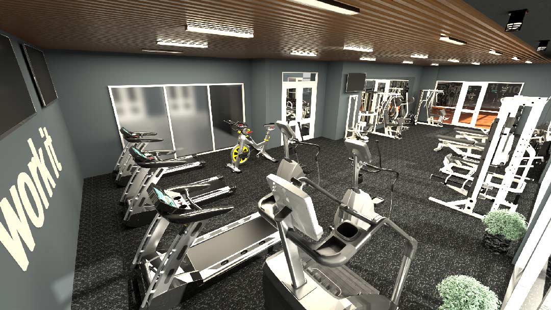 Courtyard workout fitness room