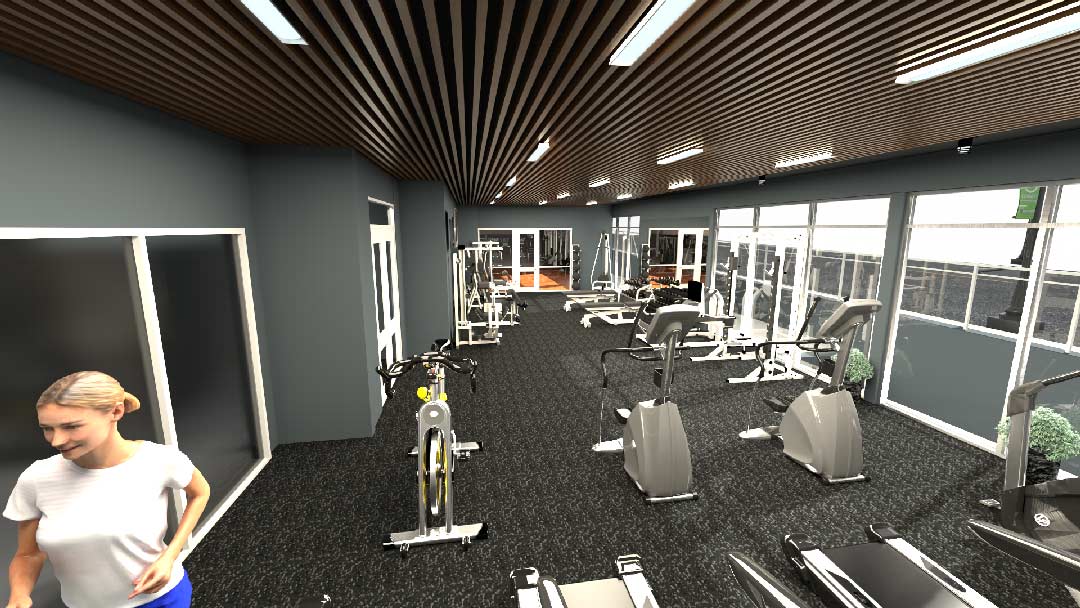 Courtyard workout fitness room
